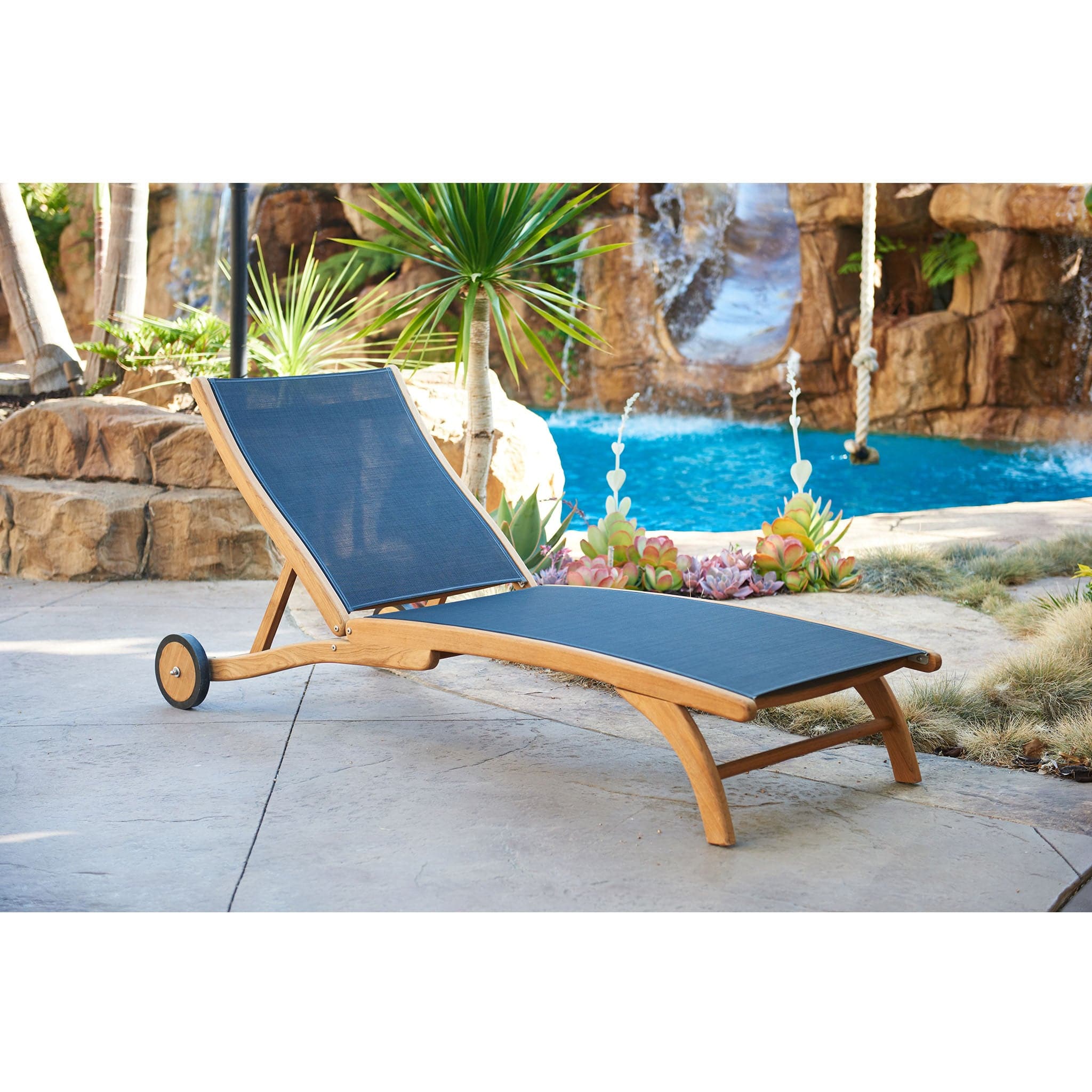 HLSL677-FRAME - Pearl Teak Sunlounger (Frame) (6895418474625)