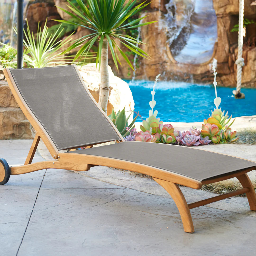 HLSL677-FRAME - Pearl Teak Sunlounger (Frame) (6895418474625)