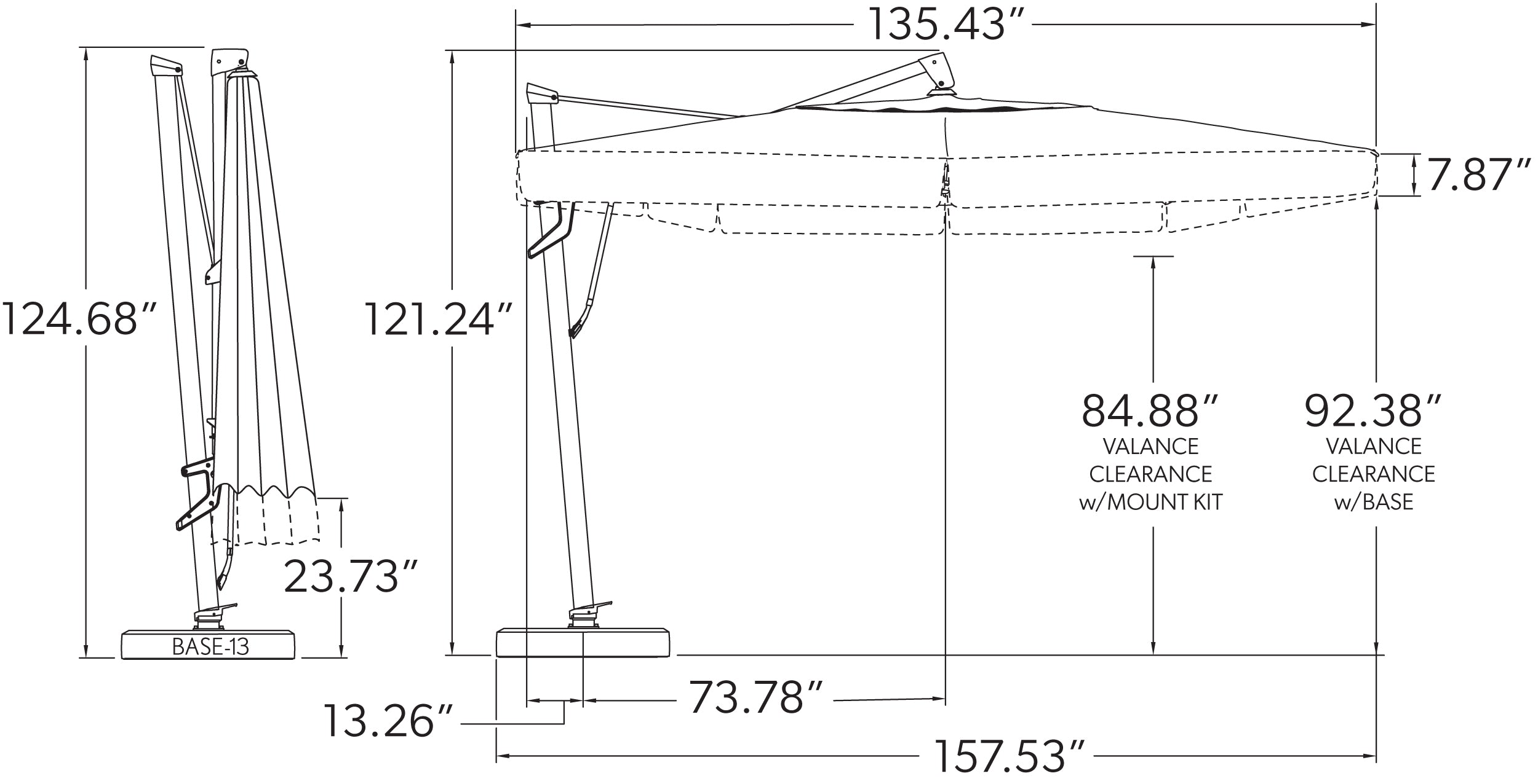 11.5' Square Cantilever Umbrella (6791924154497)