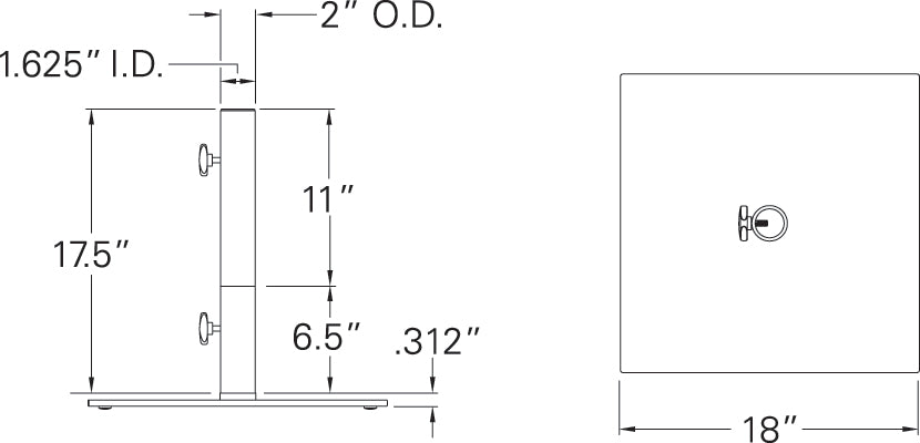 Umbrella Steel Base - 35 lbs (6889586163841)