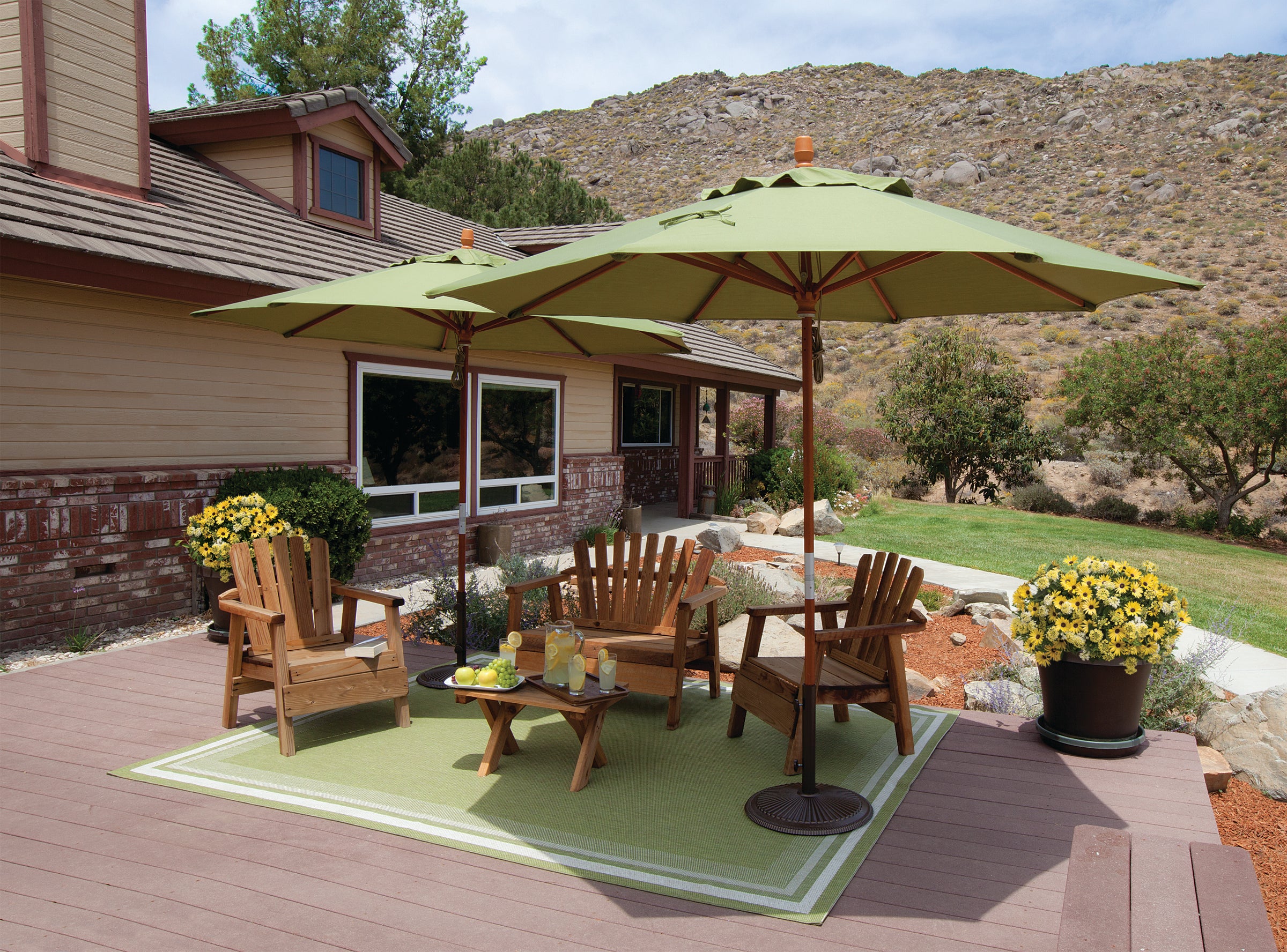 9' Wood Market Umbrella with Quad Pulley Lift (6891808030849)