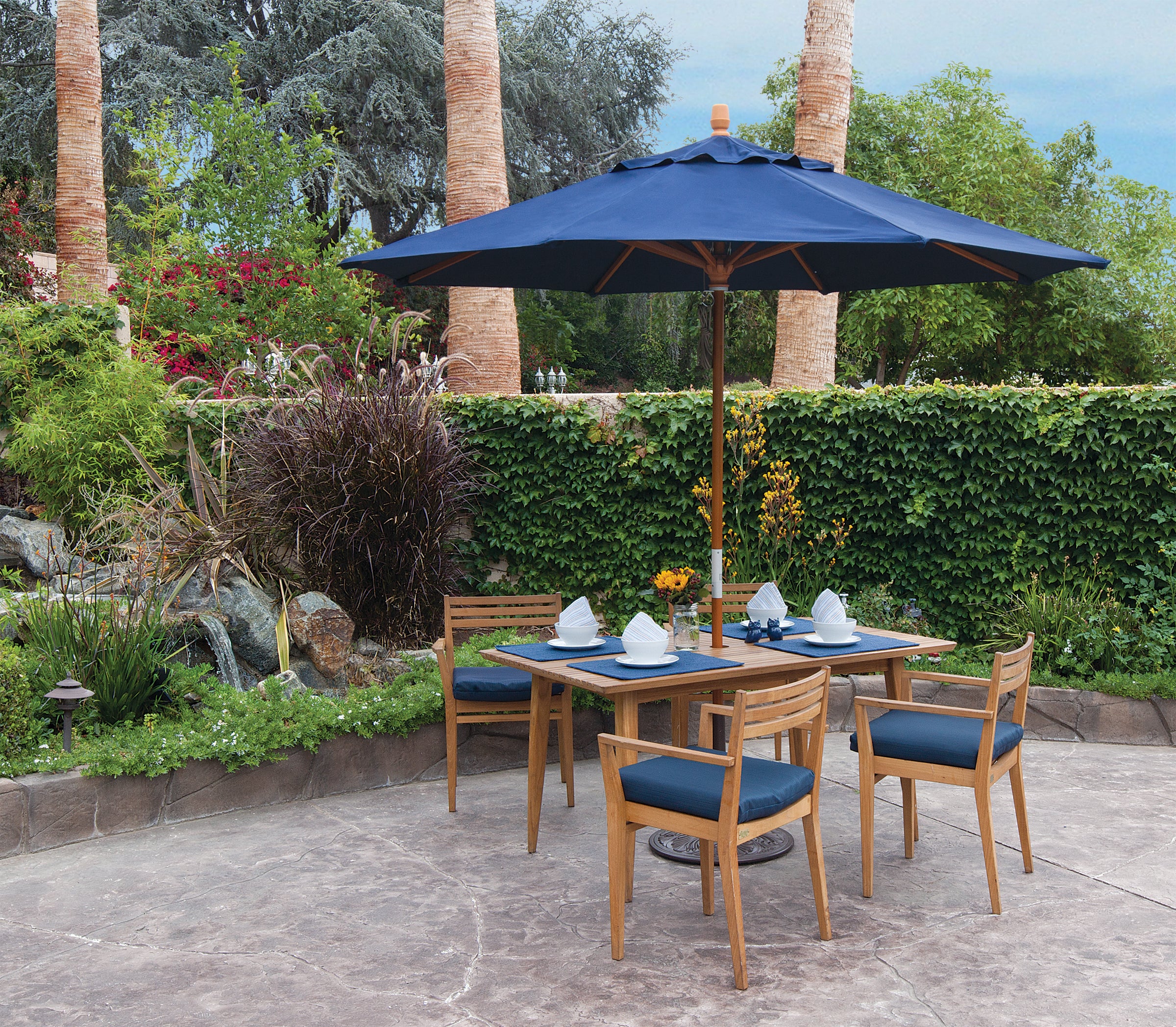 9' Wood Market Umbrella with Quad Pulley Lift (6891808030849)