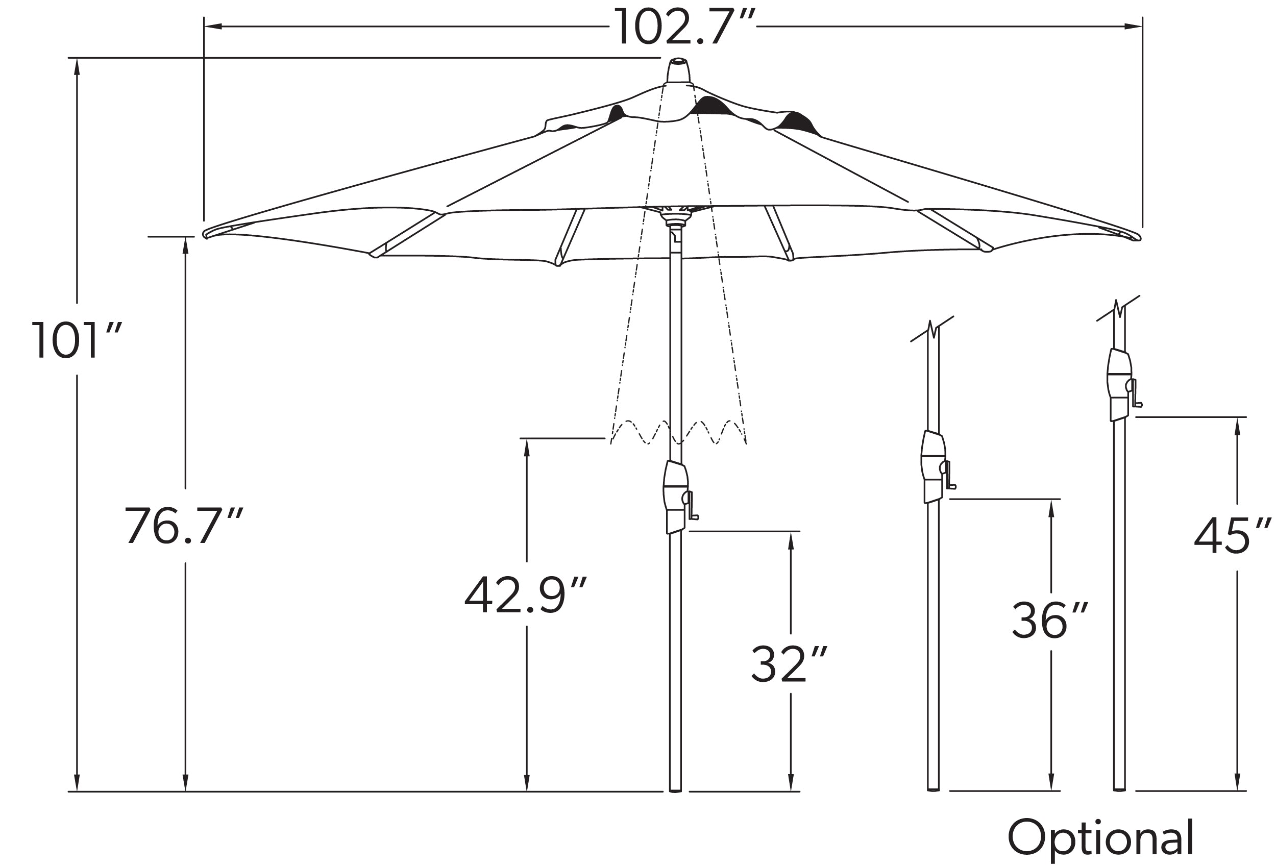 9' Market Umbrella with Auto Tilt (6889520889985)