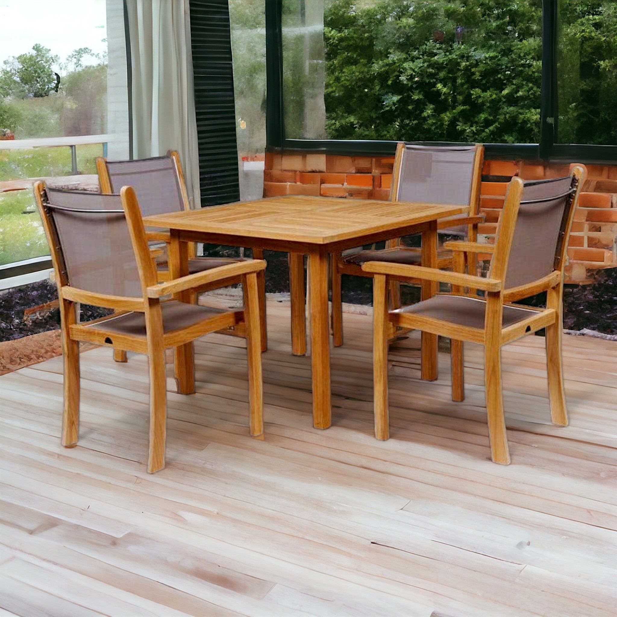 HLAC671 - Pearl Teak Arm Chair (6601942204545)