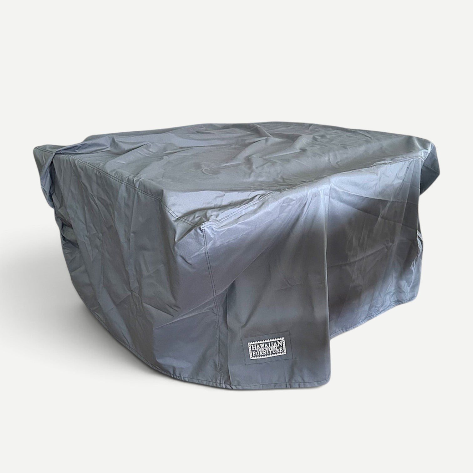 Hawaiian Discovery Furniture water-resistant grey polyester cover for Anna dining set with secure drawstring base