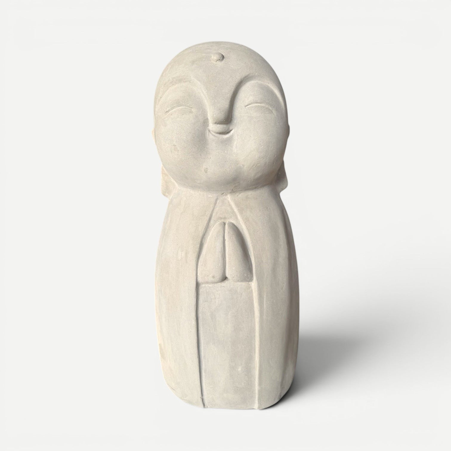 Hawaiian Discovery Furniture Happy Buddha statue with a serene expression and smooth stone finish for indoor or outdoor