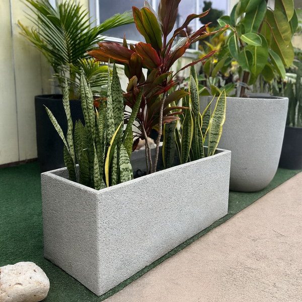 rectangular pot planter RECTANGULAR FOAM LITE & CONCRETE PLANTER – Hawaiian Discovery Furniture
