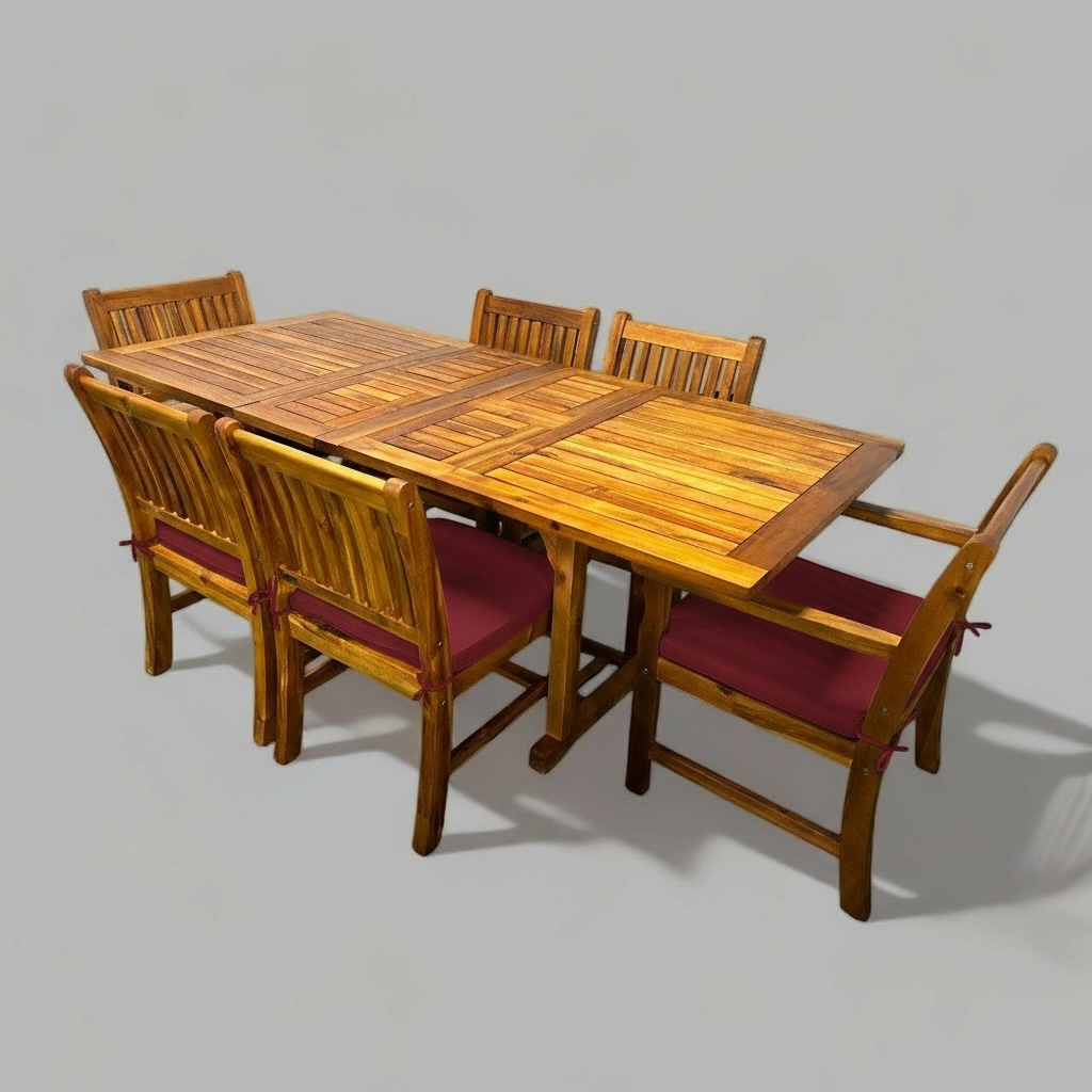Acacia Rectangular Extension Table Set – Hawaiian Discovery Furniture