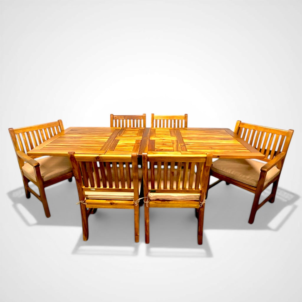 Acacia Rectangular Extension Table Set – Hawaiian Discovery Furniture