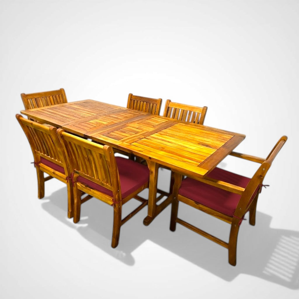 Acacia Rectangular Extension Table Set – Hawaiian Discovery Furniture