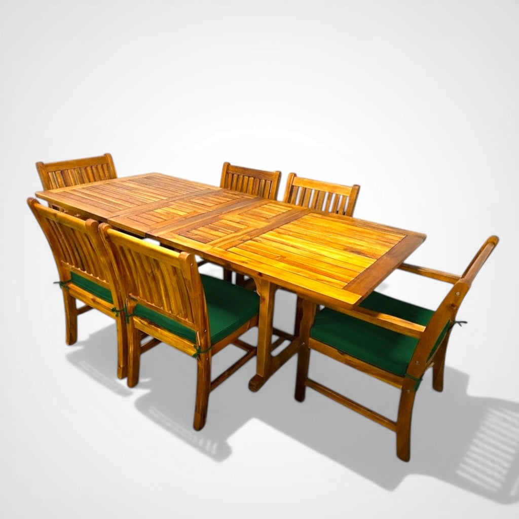 Acacia Rectangular Extension Table Set – Hawaiian Discovery Furniture