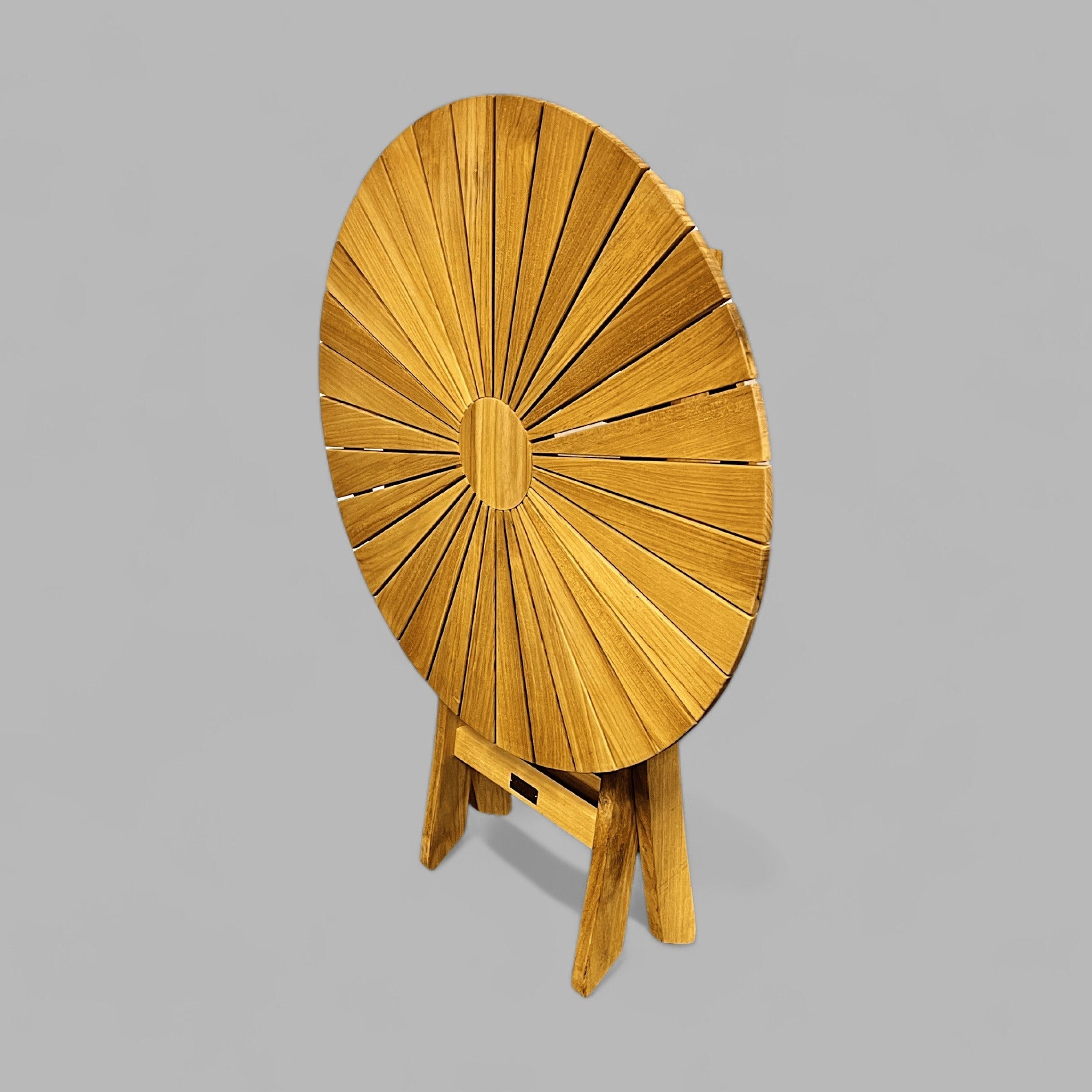 Sunburst Round Teak Folding Table – Hawaiian Discovery Furniture