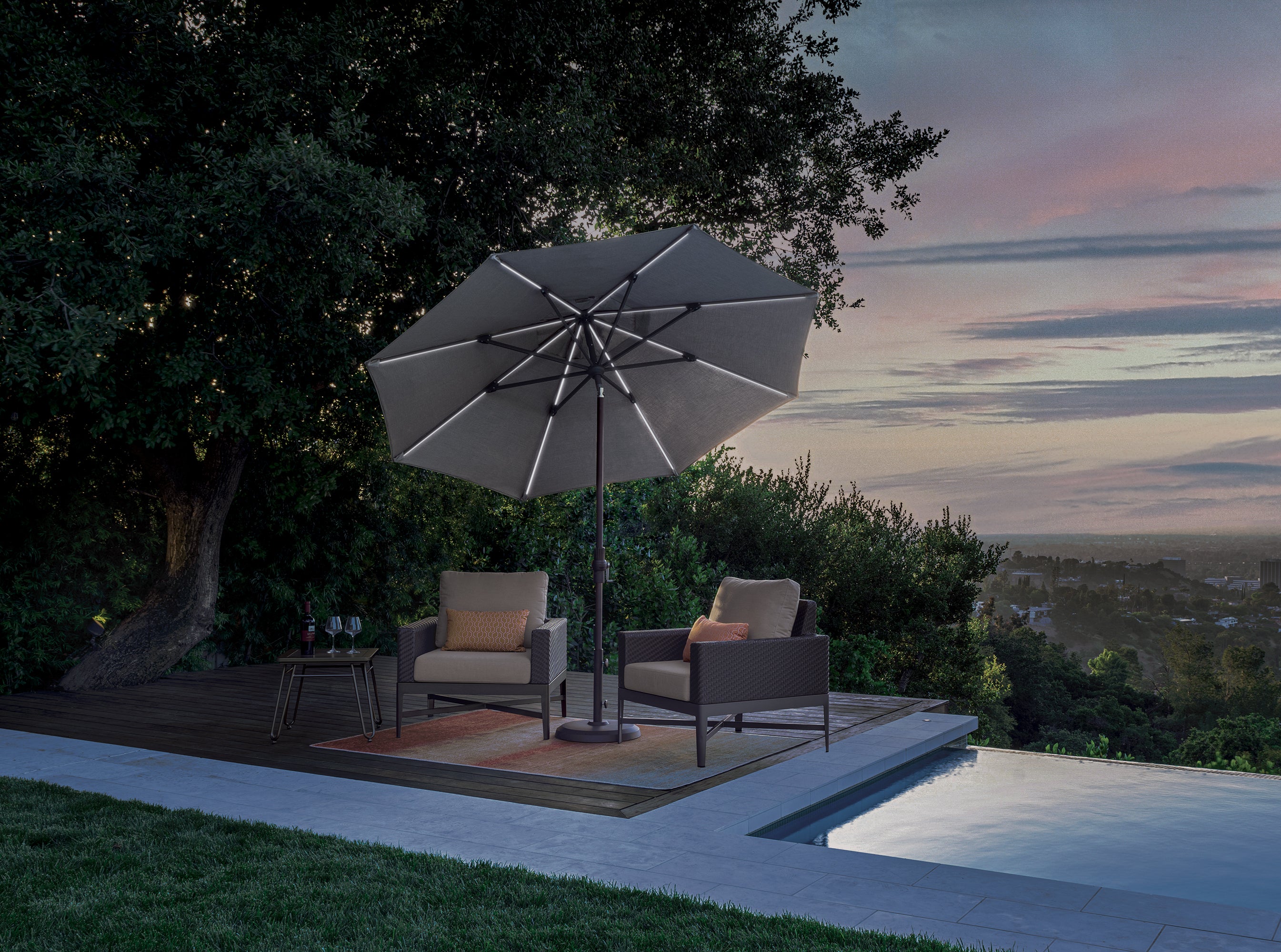 9' Starlux Market Umbrella with Collar Tilt – Hawaiian Discovery