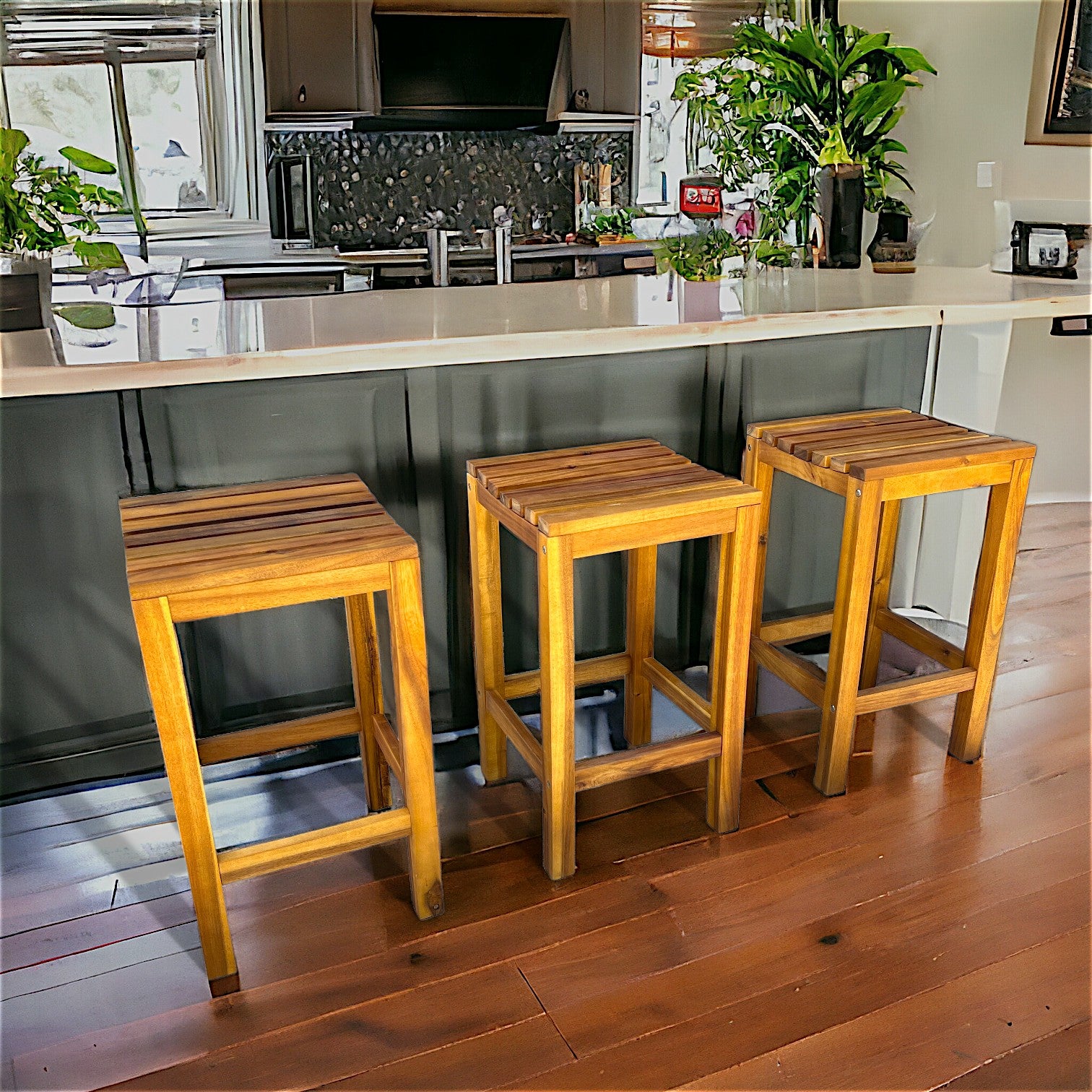Simple wooden bar stools top