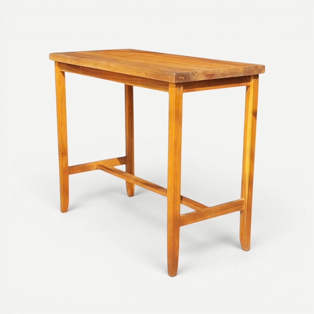 Hawaiian Discovery Furniture Nu'uanu bar table made from natural acacia wood with a live edge top