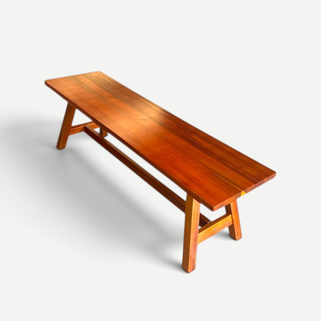 Hawaiian Discovery Furniture Haleiwa Bench made from sustainably sourced acacia wood with a natural finish