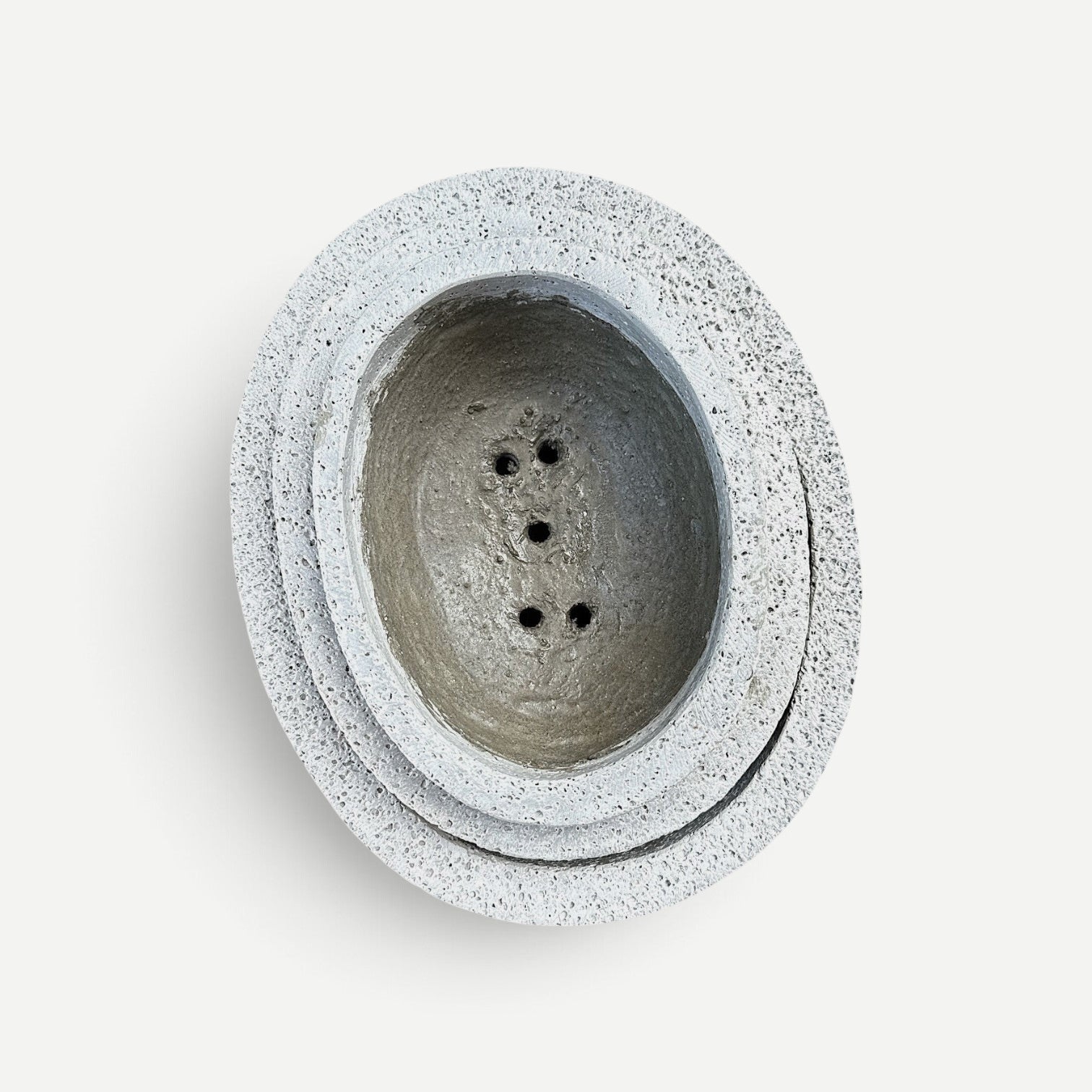 Hawaiian Discovery Furniture Kumo oval bonsai planter made from lightweight concrete and recycled foam with drainage