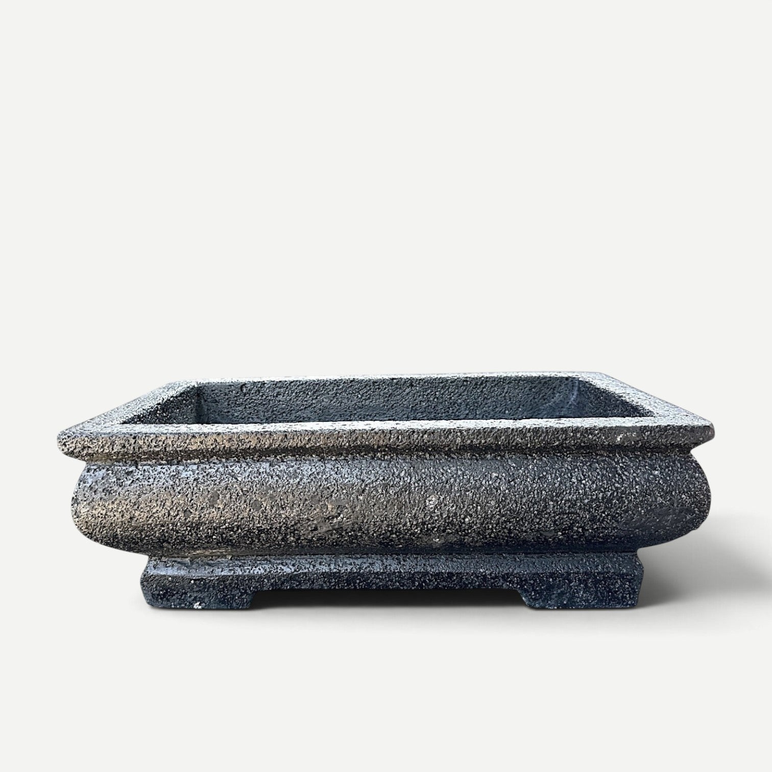 Hawaiian Discovery Furniture rectangular bonsai planter made from lightweight concrete and recycled foam in grey