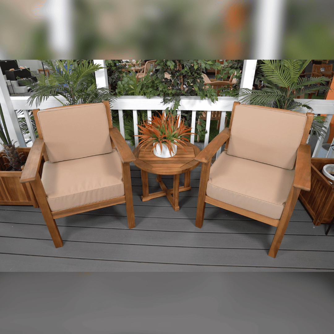 Outdoor wooden clearance lounge set